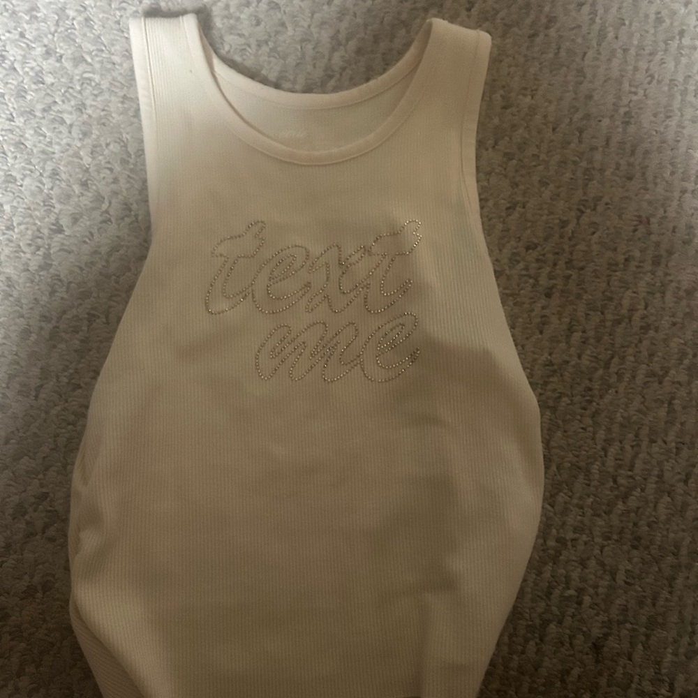 Ribbed AERIE "Text me" gem tank